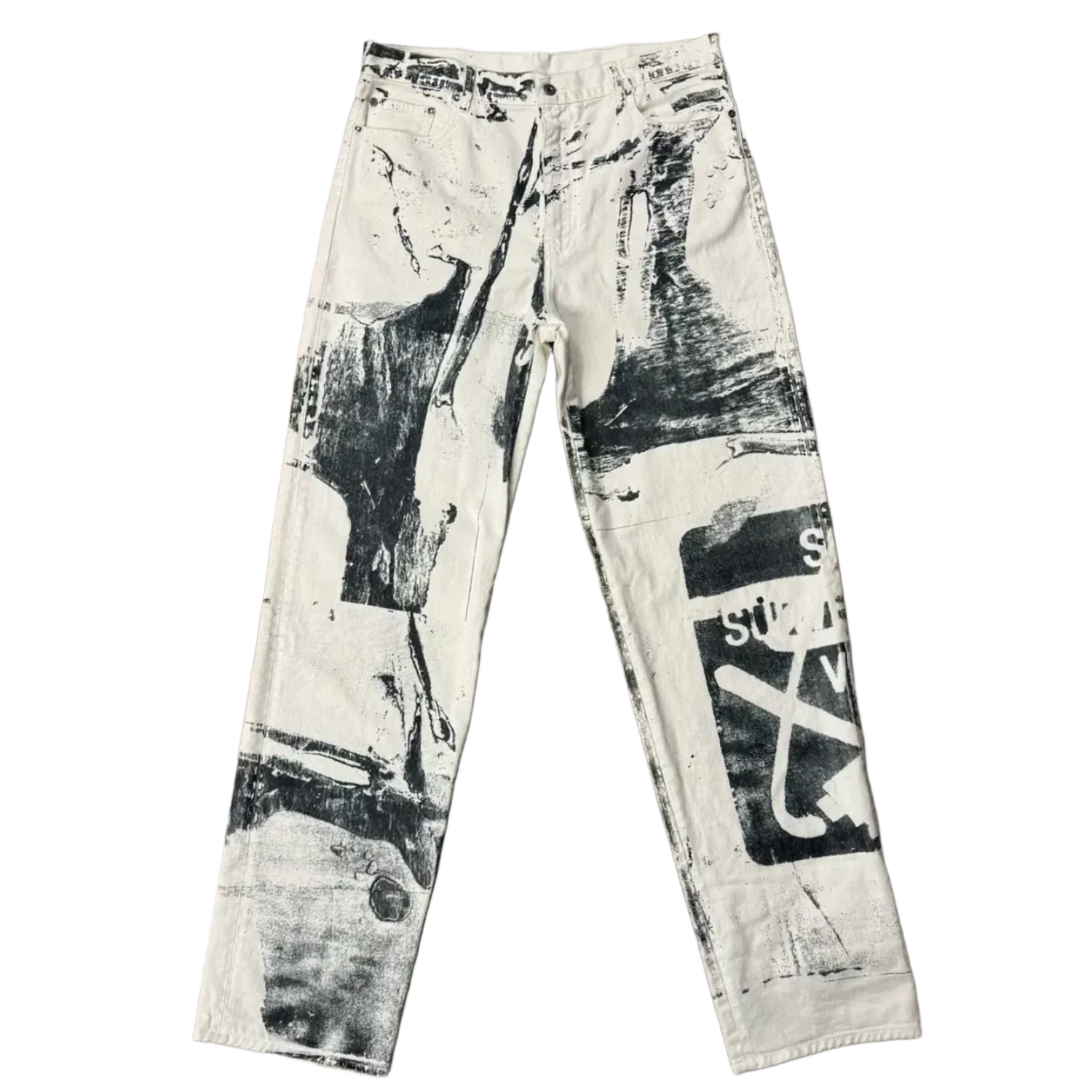 Off White 'Pablo Tomek' White Print Jeans