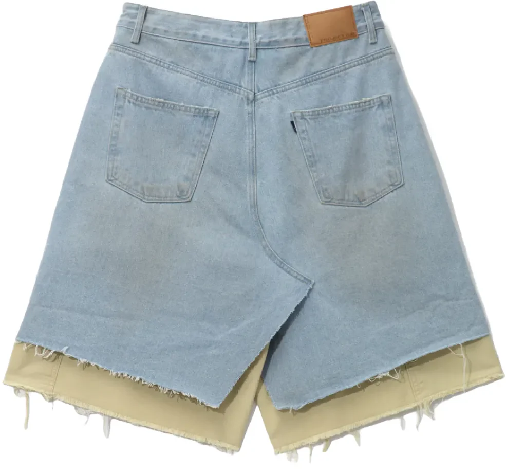 Project G/R 'Layered Skirt Denim' Carpenter Shorts - Image 2