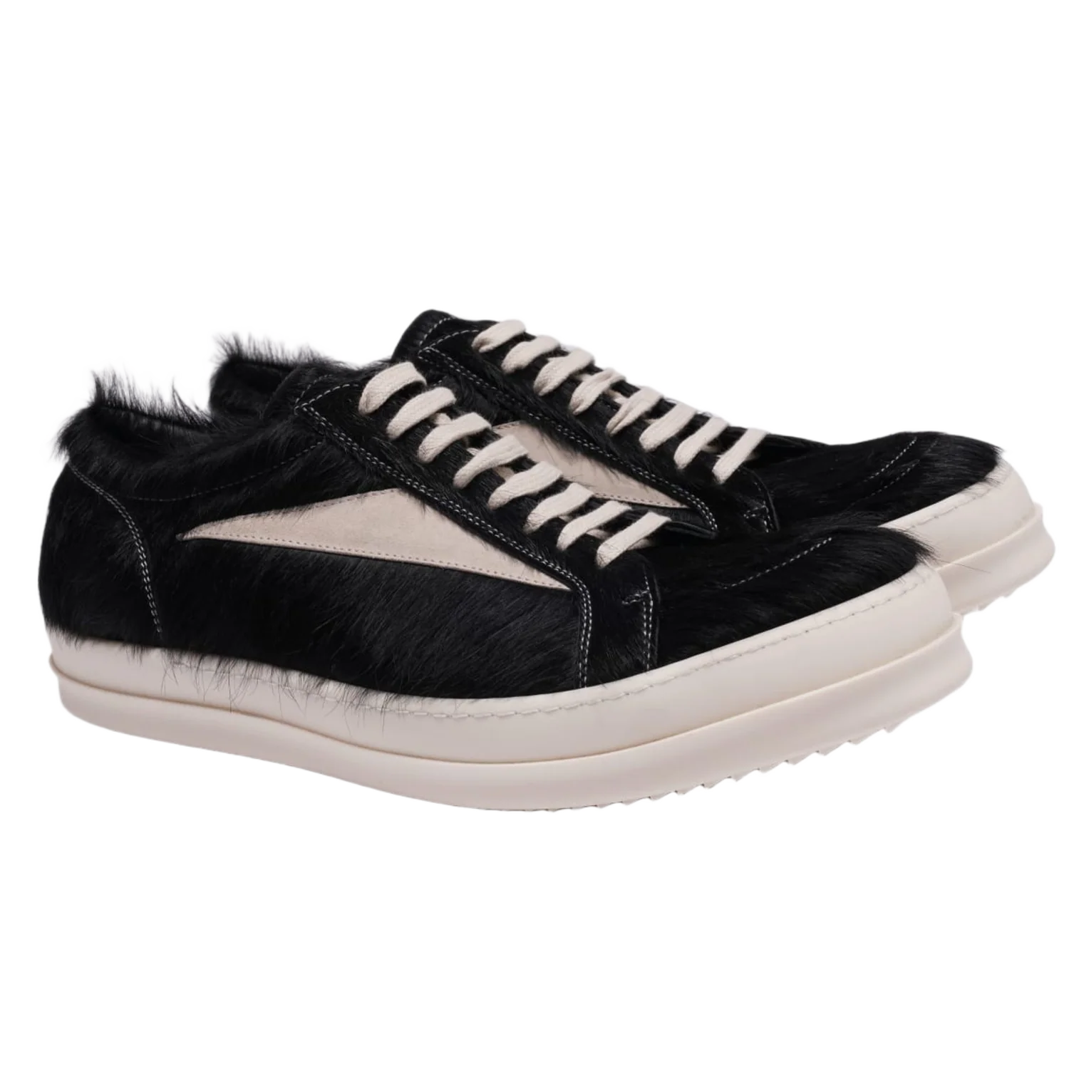 Rick Owens 'Black' Pony Hair Vintage Sneaks - Image 2