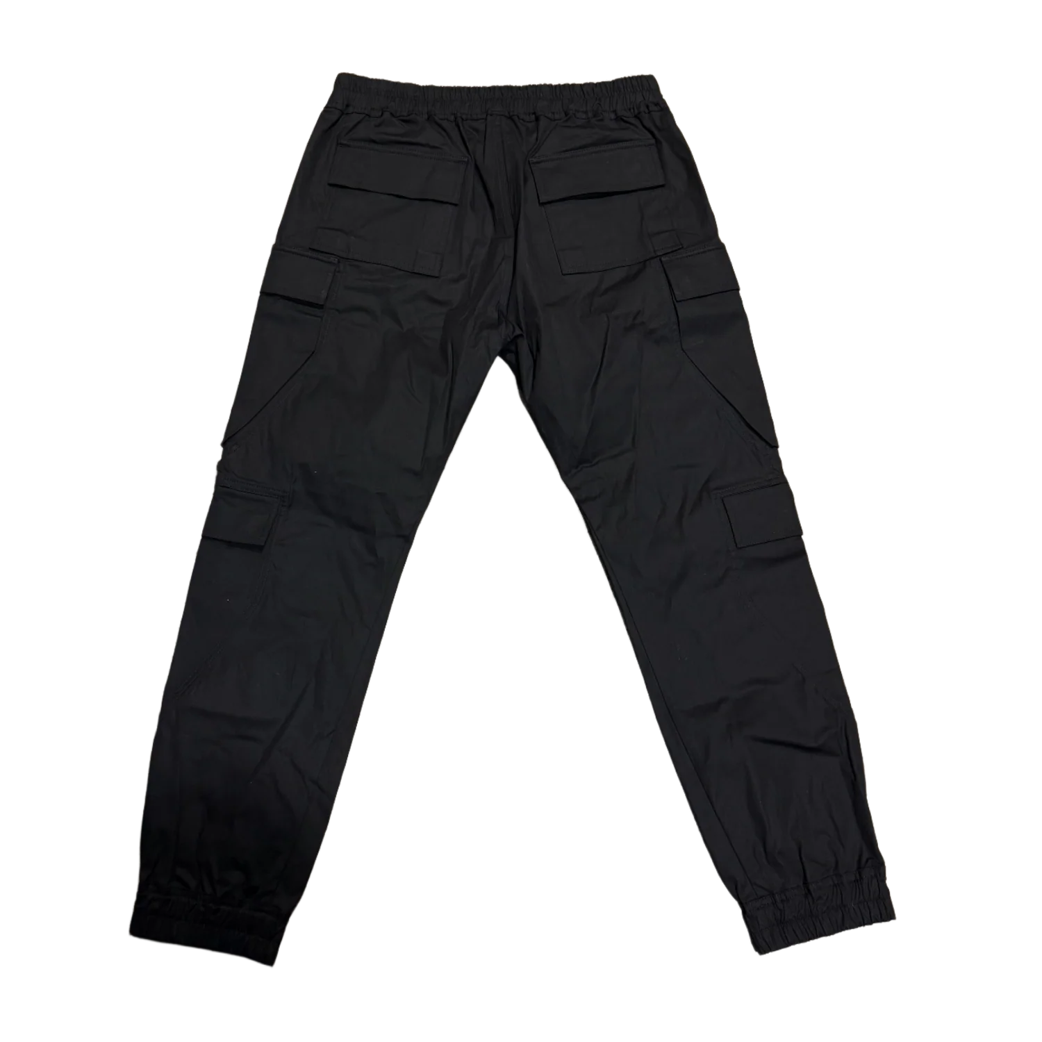 Rick Owens 'Black' Waxed Cargo Jogger Pants - Image 2