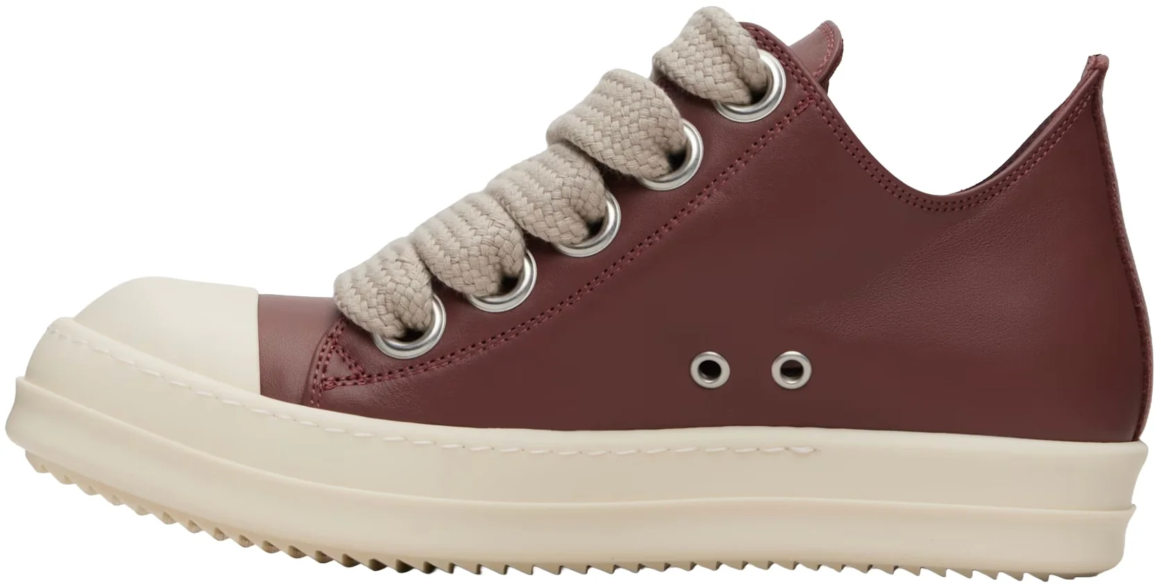 Rick Owens 'Rosewood/Milk' Jumbo Lace Low Sneakers - Image 2