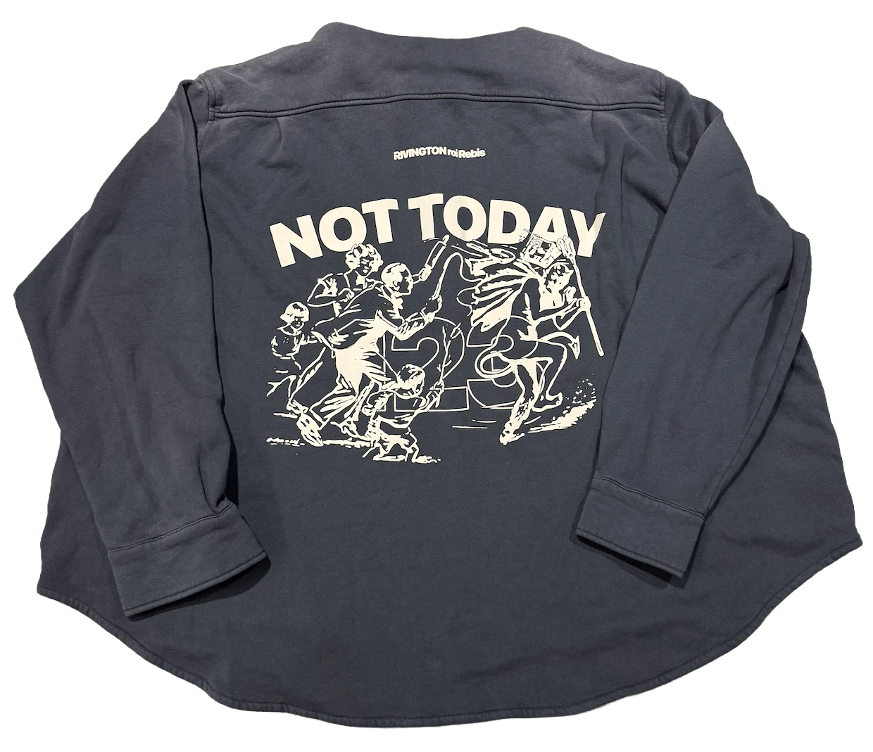 Rivington roi Rebis 'Not Today' Button Up Grey Long Sleeve - Image 2
