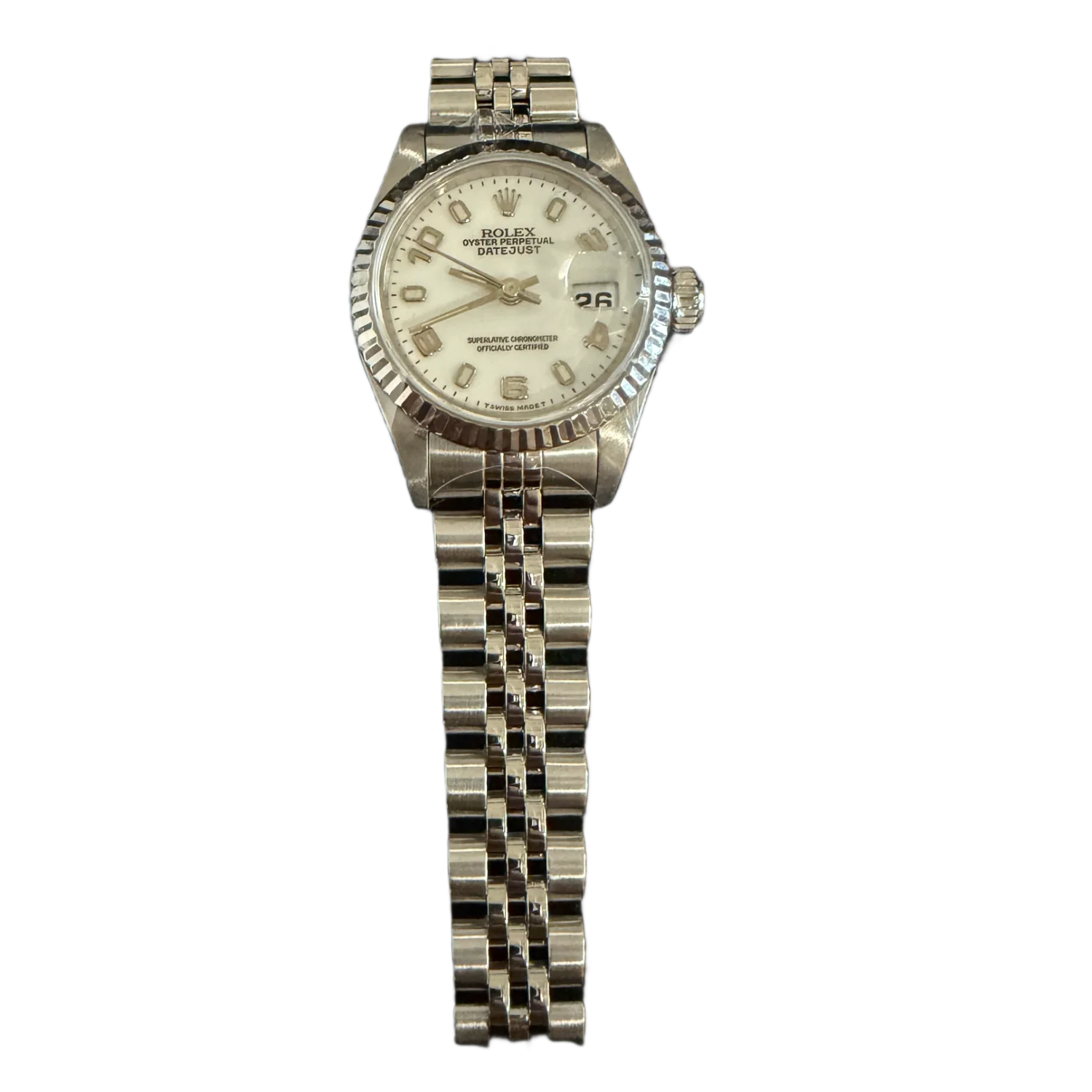 Rolex Datejust Ladies 'White Gold' 26MM Steel Oyster Bracelet Watch