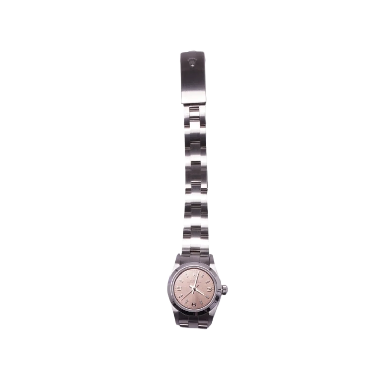 Rolex 'Salmon Dial' 26 Smooth Bezel Steel Oyster Bracelet Ladies Watch 76080 - Image 2