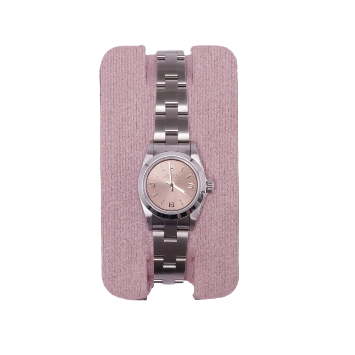 Rolex 'Salmon Dial' 26 Smooth Bezel Steel Oyster Bracelet Ladies Watch 76080 - Image 4