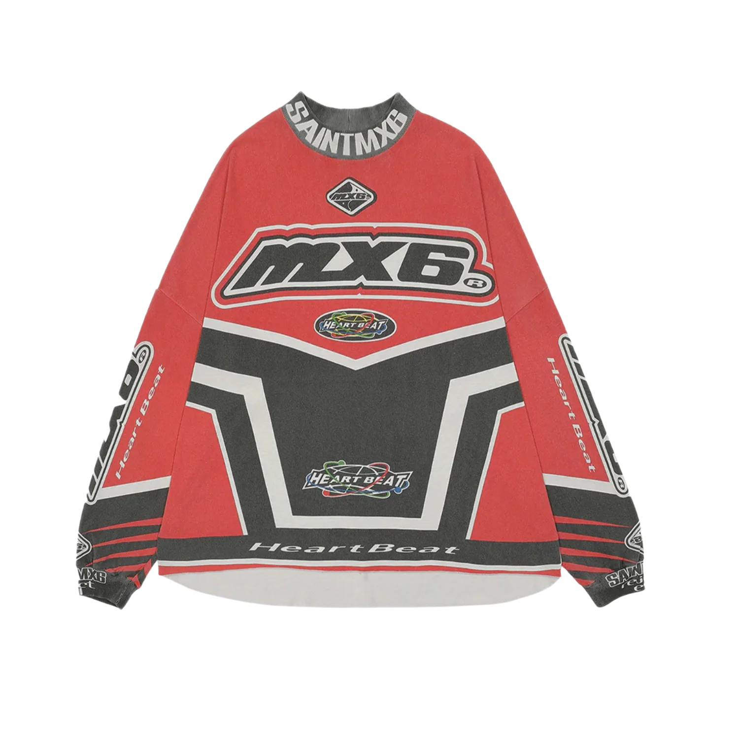Saint Mxxxxxx 'MX6' Red Long Sleeve Tee