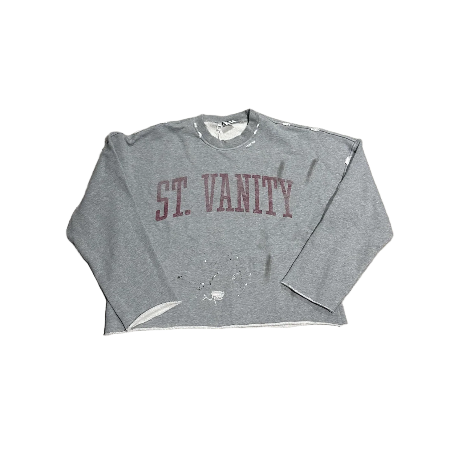 Saint Vanity 'Grey' Sun Devils Distressed Crewneck