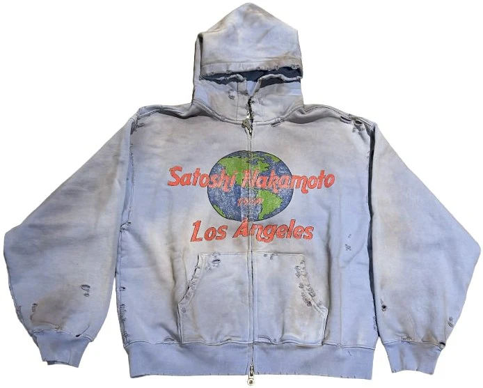 Satoshi Nakamoto '1969 Rock' Blue Zip Up Hoodie