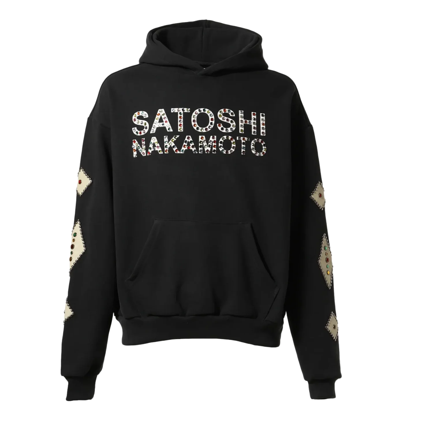 Satoshi Nakamoto 'Studded Logo' Black Hoodie