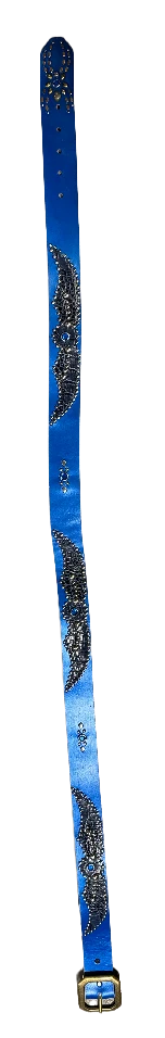 Studded 'Blue Scale Spider Gem' Blue Belt - Image 2