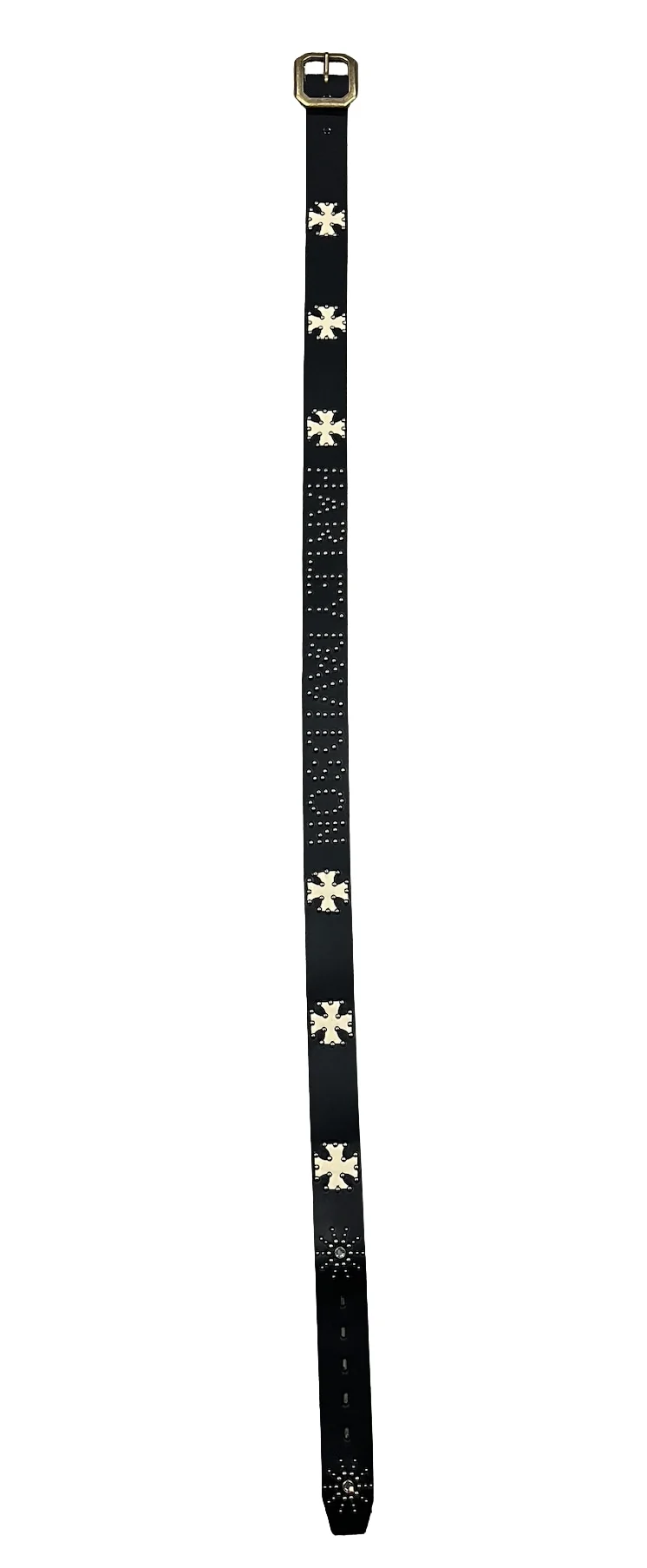 Studded 'Harley Davidson' White Iron Cross Belt - Image 2