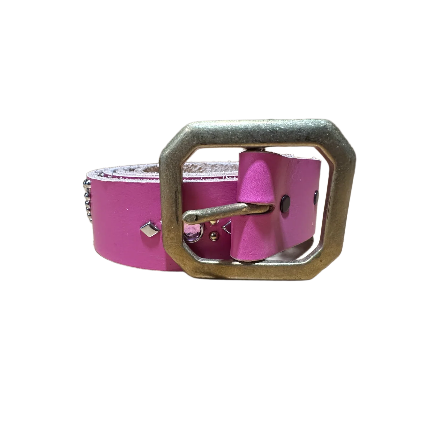 Studded 'Multi Color Snakeskin Spider Gem' Pink Belt