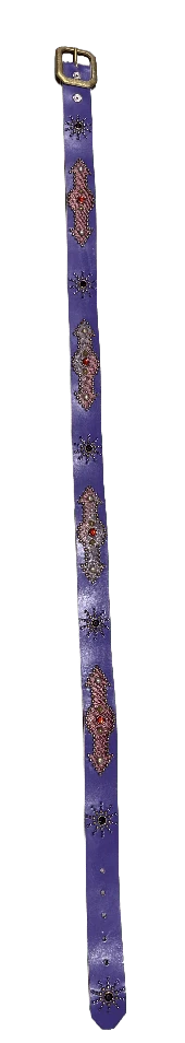 Studded 'Purple Gradient Snakeskin/ Sun Gem' Purple Belt - Image 2