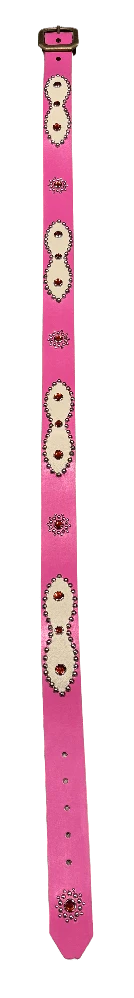 Studded 'Tan Leather Sun Gem' Pink Belt - Image 2