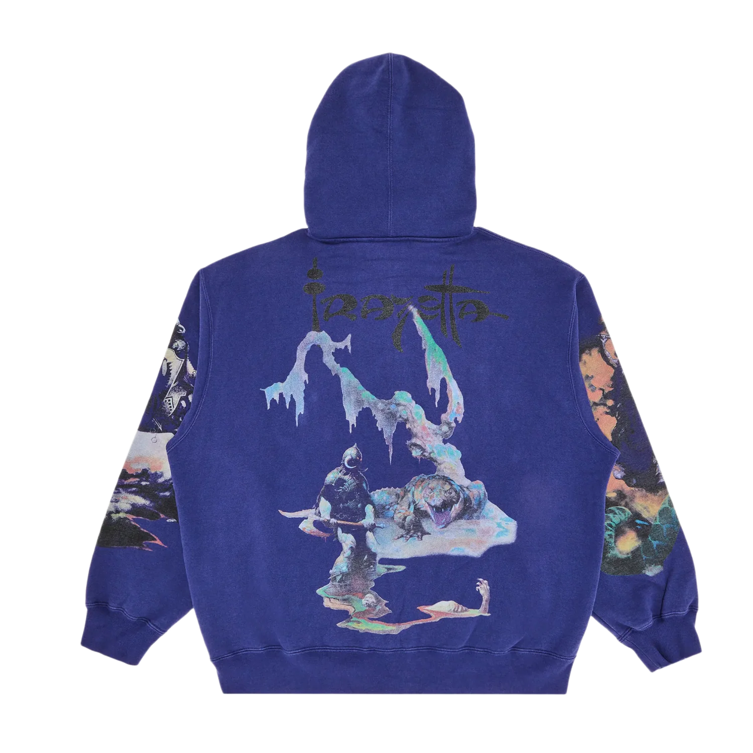 Supreme 'Frazetta' Washed Navy Zip Up Hoodie - Image 2