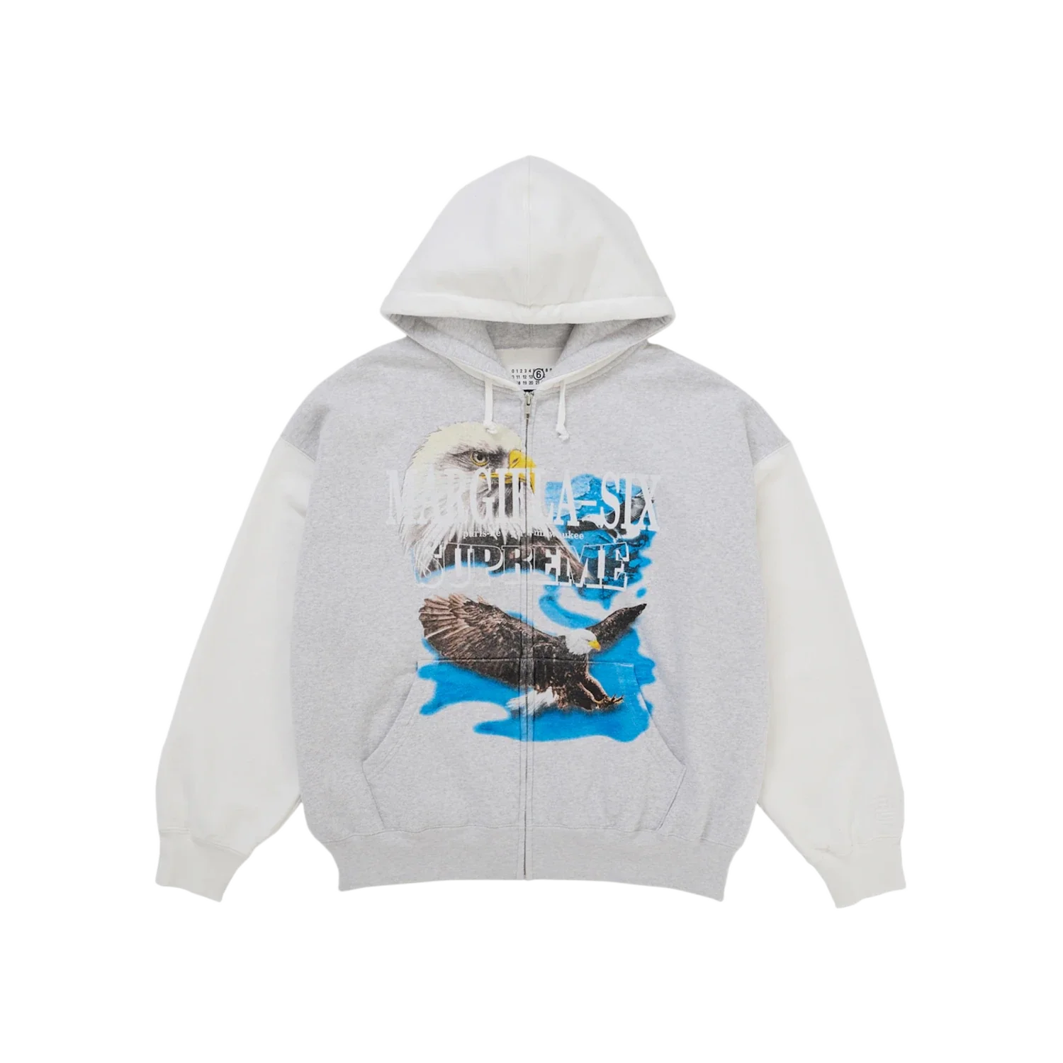 Supreme MM6 Maison Margiela Eagle Zip Up Hooded Sweatshirt White