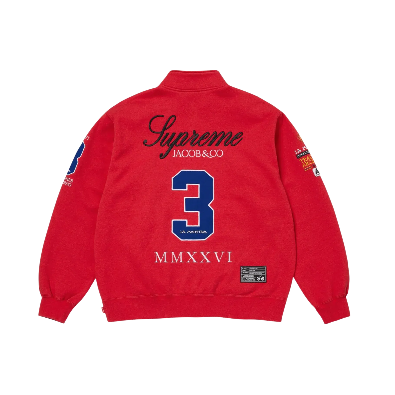 Supreme 'Red' La Martina Zup Up Sweatshirt - Image 2