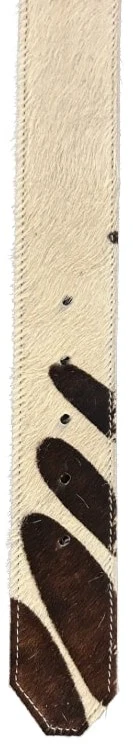 White Striped End Cowhair Belt - Image 2